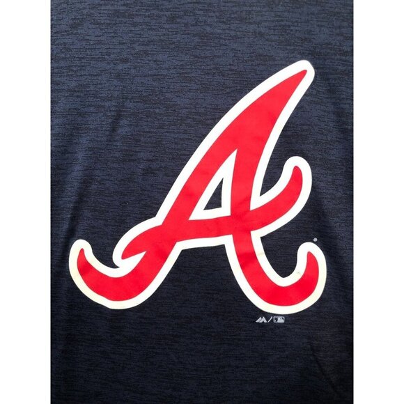 Atlanta Braves Long Sleeve Shirt MLB Baseball Logo Navy Blue Adult Small S NWT - Picture 3 of 8